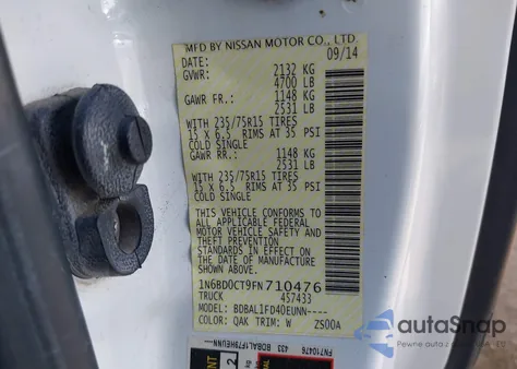 2015 Nissan Frontier S из США, поврежденный, VIN 1N6BD0CT9FN710476